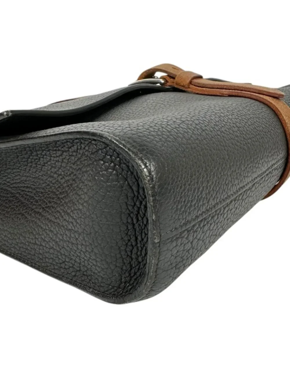 Hermes Etriviere Document Fjord Black Business Bag Silver